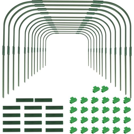 12Pcs Cadre de Serre de Jardin avec Clips Arceau de Jardin Kit de Maison de Cerceau de Jardin Cerceau pour Tunnel Jardin 90 x 80 cm Arceau pour Serre Tunnel Cerceau pour Tunnel de Croissance (1/5)