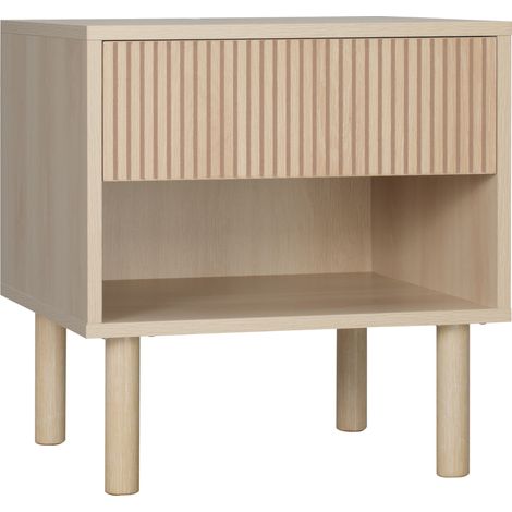 Table de chevet design MERCY bois clair (1/5)