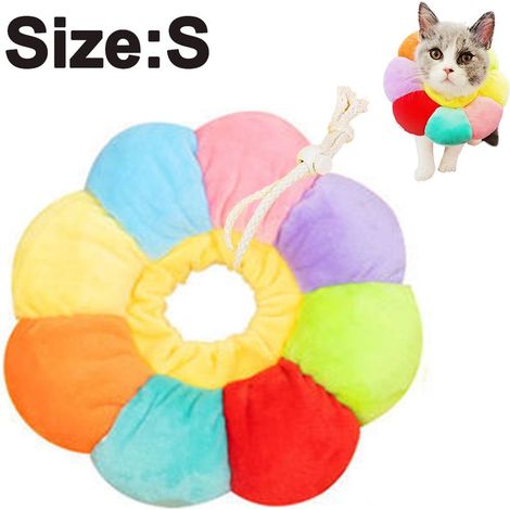 Cône de protection pour chien, collier élisabéthain, cône de convalescence pour chats et petits chiens, respirant, bord souple et facile à nettoyer, taille S (1/5)