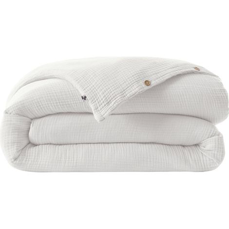 Housse de couette 240x220cm gaze de coton coloris Chantilly - INALIA