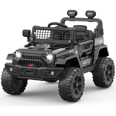 Voiture électrique Enfant, 12 V Voiture électrique Enfants avec Suspension à Ressort, lumières LED, Bluetooth, 2 Vitesses pour de 3 à 8 Ans,Noir (1/5)