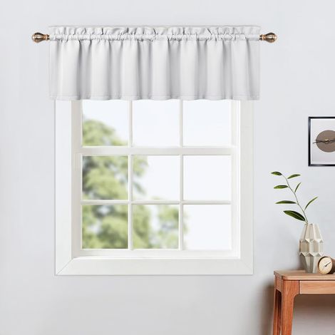 Kurze Verdunkelungsvorhänge mit Stangendurchzug für kleine Küchenfenster, Fensterwärmeschutz und Raum