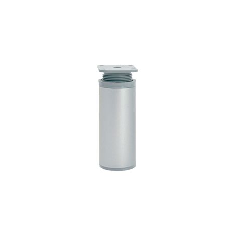 Piede tondo regolabile in plastica  Ø 40 - H.100 mm. grigio alluminio