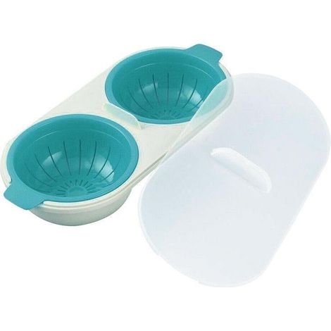 Cuiseur à œufs micro-ondes pour petit-déjeuner et sandwichs, appareil de cuisine bleu (1/5)