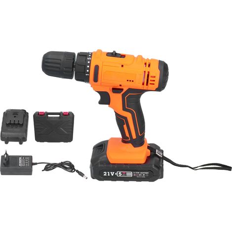 Perceuse Visseuse Sans Fil 21V Multifonction 2 Vitesses avec Mandrin et Chargeur EU 100‑240V (1/5)