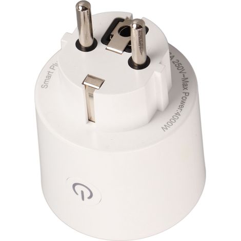 Prise connectée MOES Smart WIFI ronde et élégante en ABS avec télécommande via application, 4000 W, prise européenne 250 V