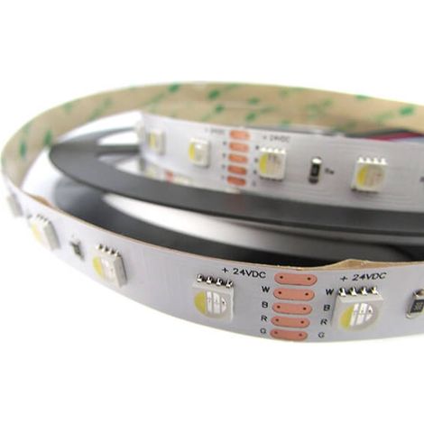 24V Bobina Striscia Led RGBW Freddo RGB+CW 20W/M 300 Smd 5 Metri IP20 (1/3)