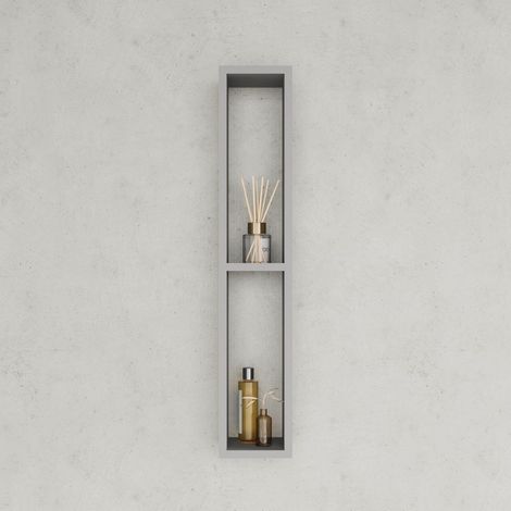 Mueble De Baño H80 Cm Con Dos Compartimentos Abiertos Gris (1/3)