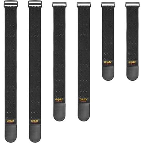 Sangles Elastiques avec Bandes Anti-dérapantes, 6 Pièces (30/46/61cm x 5cm) Scratch Résistantes pour des Rallonges, Cordes, Câbles,Tuyaux d’Arrosage, Vélos, Organiser Votre Garage - 3 (1/5)