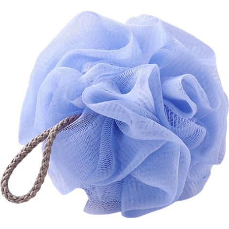 Duschball aus Luffaschwamm, Netzduschball – schäumt leicht, weich und strapazierfähig. Geeignet zur Körperreinigung, Unisex, Badezimmeraccessoire, himmelblau, 1 Stück (1/5)