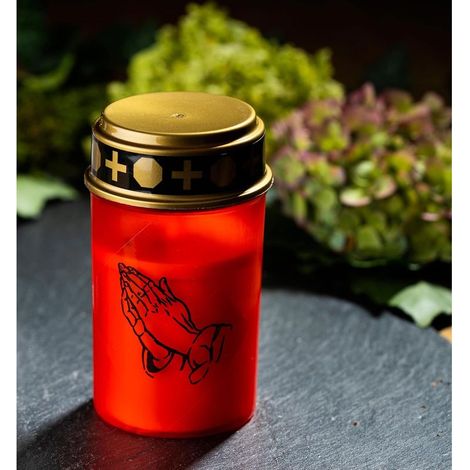 Bougie funéraire LED rouge combustion prolongée piles
