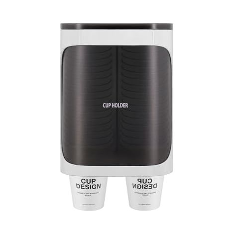 Distributeur de tasses mural – Distributeur d'eau à double tube, organisateur pour gobelets jetables, peut contenir 80 tasses de moins de 7,6 cm de diamètre, support en plastique d'économie de (1/5)
