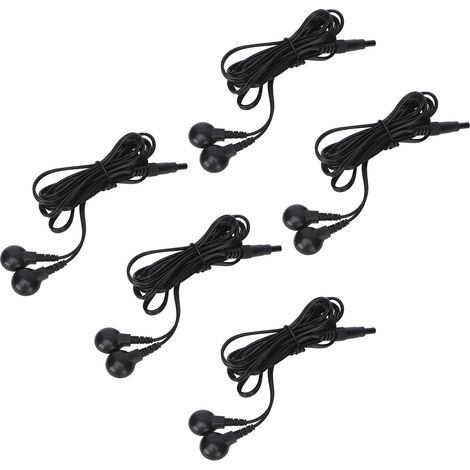Câble TENS 1.5m avec Connecteurs Snap, Électrodes 2.35mm pour Appareil de Physiothérapie - Pack de 5 (1/5)
