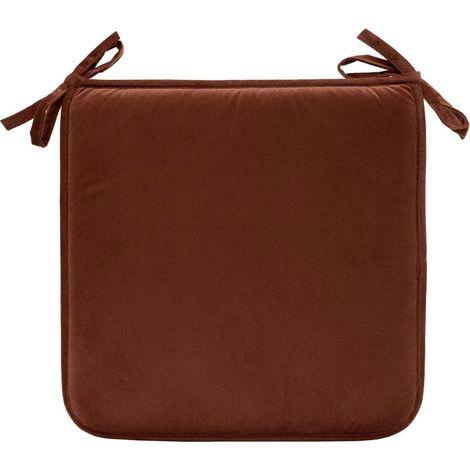Galette de Chaise Uni "Lilou" 38x38cm Marron Tonka