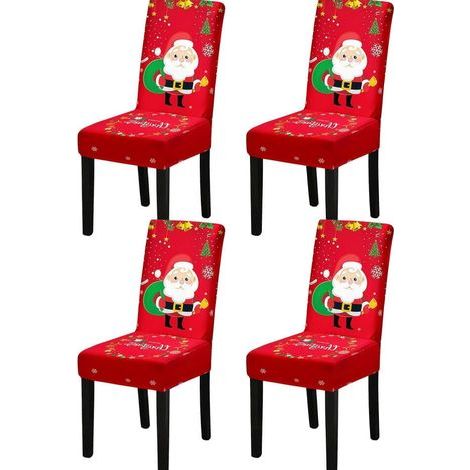 Christmas dining chair covers, set of 4 stretch dining chair covers, Christmas decorations, chair protectors (1/5)