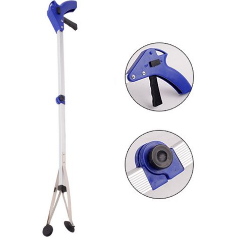 Pince à déchets pliable avec ventouse en caoutchouc, tige en aluminium, ramasse-déchets télescopique pour ramassage de détritus, outil de préhension, tube carré aluminium (1/5)