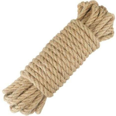Corde de Jute Corde de Chanvre de 10 mm d'épaisseur pour la Décoration, le Bricolage, le Jardinage, l'Arbre à Chat (10 mètres) (1/5)