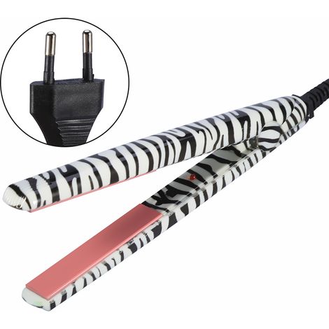 1PC Lisseur Électronique Portable pour Coiffure Lissante Outil Styling (Rayures Zèbre, Prise EU) (1/5)
