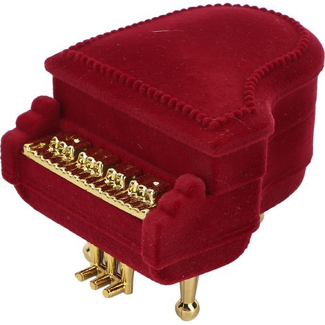 Tragbare, klavierförmige Schmuckschatulle für Ohrringe, Halsketten und Ringe – ideal für Reisen und als Geschenk (1/5)