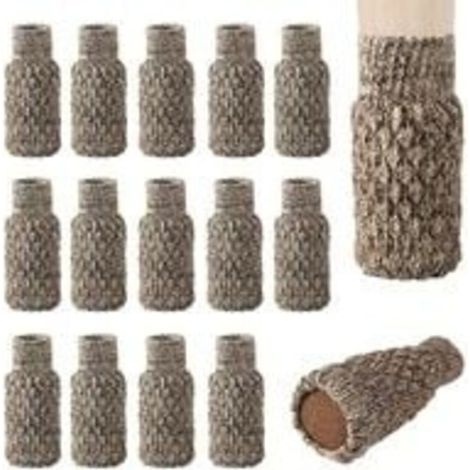 Lot de 16 chaussettes antidérapantes pour pieds de chaise, pieds de chaise, pieds de chaise, pieds de chaise tricotés pour protéger le sol contre les rayures et réduire le bruit