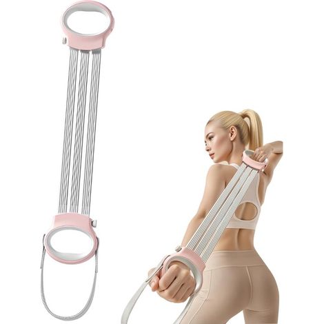 Fascia elastica a forma di otto con maniglie - 3 livelli di resistenza regolabili - adatta per allenamenti di braccia, petto e corpo intero - ideale per yoga, Pilates e fitness a casa - fascia elastic