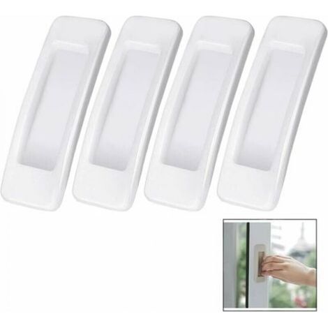 YMYNY 4 Pièces Poignée Autocollante Porte Coulissante - Blanc