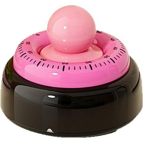 Minuteur de cuisine magnétique mécanique Rose Black à mécanisme rotatif, avec compte à rebours, boîtier en ABS résistant aux chocs et cadran facile à lire, idéal pour la cuisine, les études ou le bure (1/5)