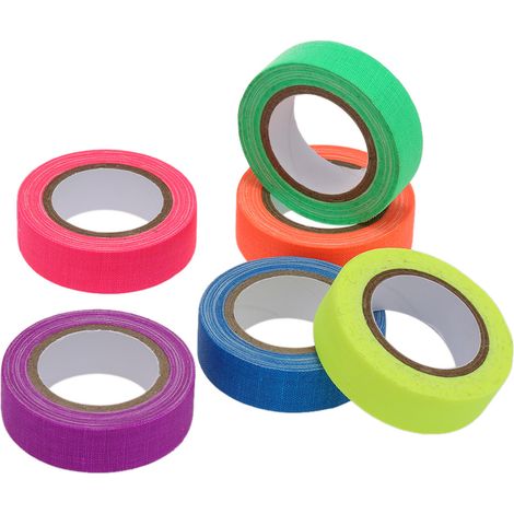 Lot de 6 rubans UV néon réactifs à la lumière noire adhésif fluorescent 6 couleurs 30 pieds par rouleau (1/5)