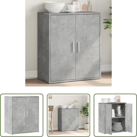 vidaXL Aparador de madera de ingeniería gris hormigón 60x31x70 cm (1/5)