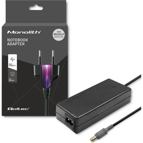 Adaptador de corriente Qoltec para portátiles IBM y Lenovo de 65 W  20 V  3,52 A  7,9 x 5,5 + pines  + cable de alimentación (1/5)