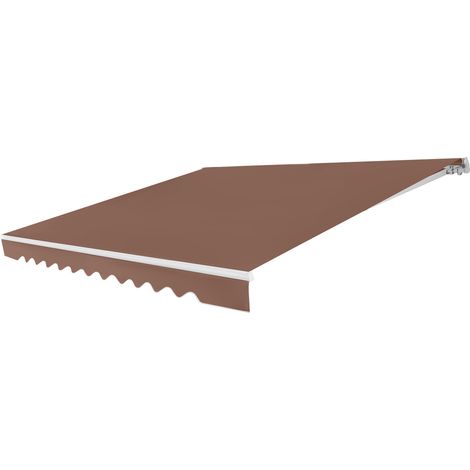 Toldo retráctil 3,6 x 3 m protección solar ajustable 5-35° estilo moderno aluminio marrón 200013634