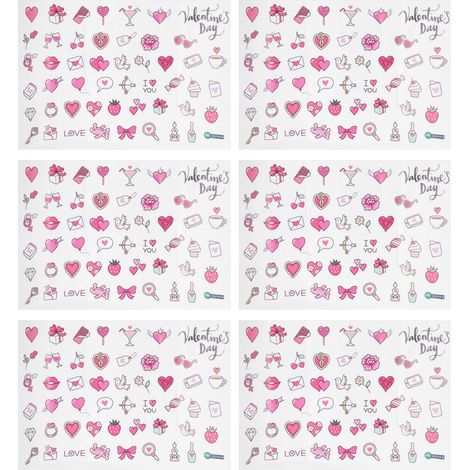 Wandtattoos mit Herz- und Lippenstiftmotiven zum Valentinstag, Wohnzimmerdekoration (1/5)