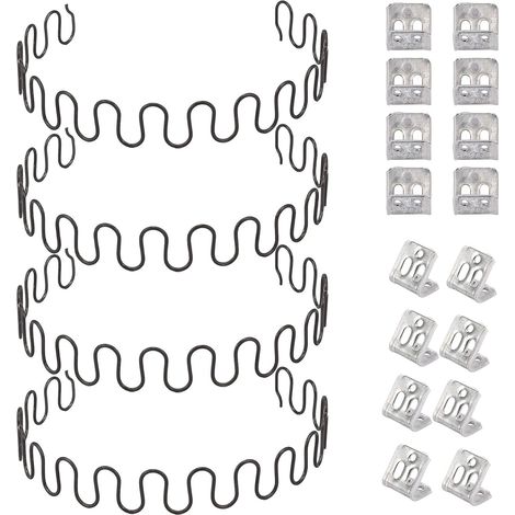 Ersatz-Sofafedern, 4 Stück, 20 Zoll, mit 16 S-Clips, 4,0 Drahtdurchmesser, Sofafeder-Reparaturset für Möbel, Innendekoration, Sitz (1/5)