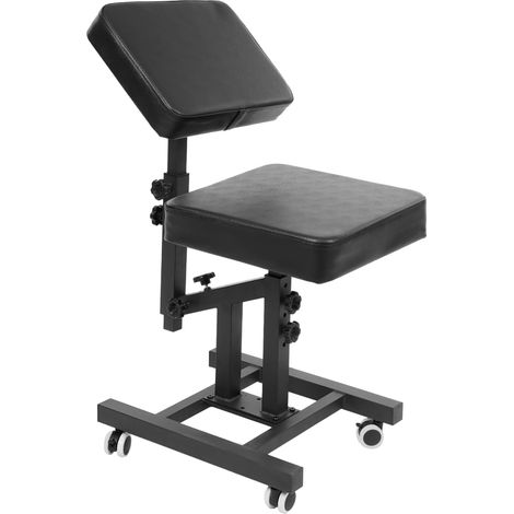 Fauteuil de tatouage avec accoudoirs et roulettes — Dossier inclinable à 180° — Hauteur réglable (80–98cm) — Fauteuil de tatouage ajustable pour domicile, salon, studio d'onglerie et centre commercial (1/5)