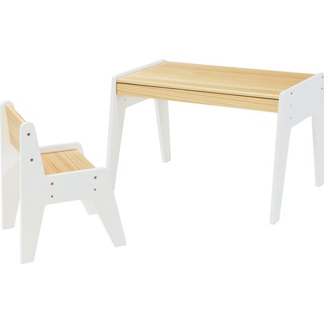 Set scrivania e sedia per bambini Skinnskatteberg bianco naturale 030009408