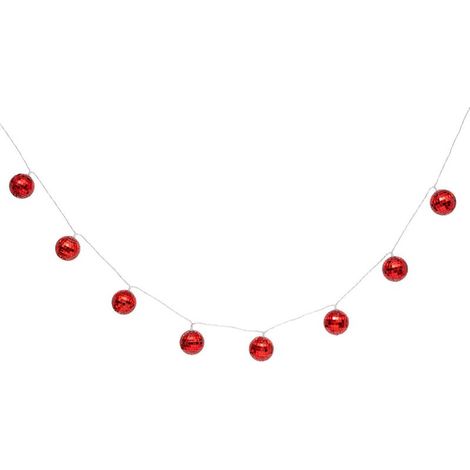 Guirlande lumineuse Intérieur Boule Disco Rouge 10 LED Blanc chaud L 165 cm - Feeric Christmas (1/4)
