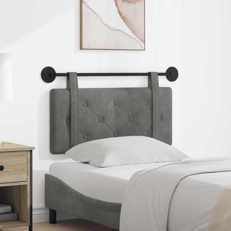 vidaXL Tête de lit suspendue Gris foncé Velours (1/5)