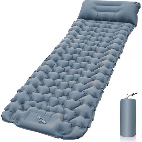 Selbstaufblasende Campingmatratze – Grau – 10 cm – 1 Person – Faltbar – Kompakt – Ultraleicht (1/5)