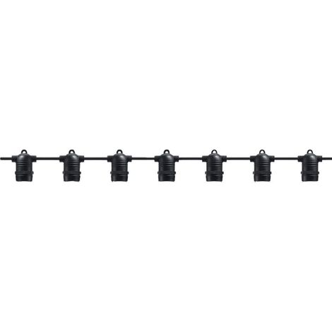 TrAdE Shop Traesio - Catena Luminosa Con 10 Portalampada E27 Luci Decorative Prolungabile Ip54 P01-s01-10 - Nero (1/5)
