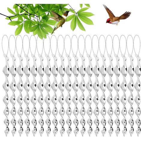 20 Pièces Répulsifs Eéfléchissants Spirale de Vent Répulsif Contre Les Oiseaux Centre Latéral Répulsif Hétérooptique 30cm pour Protection des Arbres Fruitiers et Fleurs (1/5)