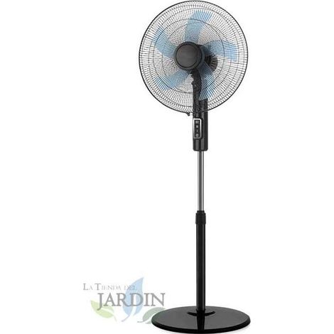 Ventilateur sur pied 45W, 3 vitesses, hauteur réglable, tête oscillante multi-orientable, 5 pales, Orbegozo SF1140
