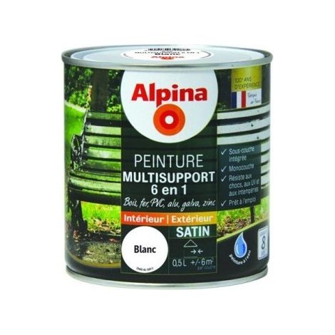 Alpina Mehrzweck-Satinfarbe 0,5 Liter Weiß