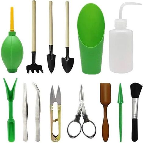 Lot de 14 pots pour plantes succulentes, outils de semis DIY, vert (1/2)
