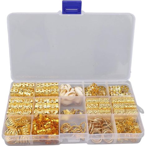 Fashionable Dreadlock Jewelry, Beads for Hair Accessories, Vintage Gold Design (1/5)