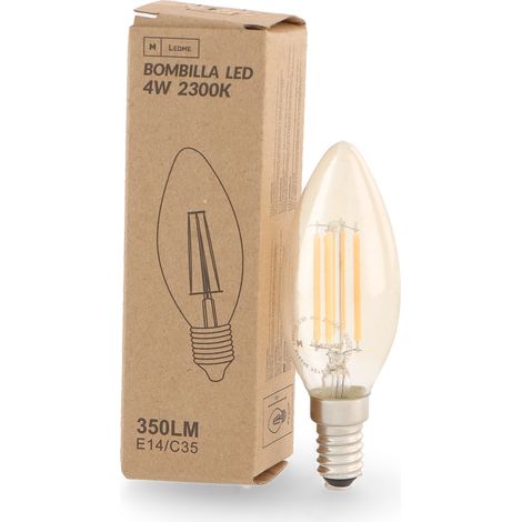 Bombilla LED Filamento E14 C35 4W Ambre 2300K - Ledme - LM8553 (1/2)