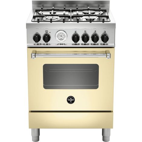 Bertazzoni La Germania Americana AMN664GCRT. Tipo di prodotto: Cucina, Colore del prodotto: Crema, Tipo di controllo: Manopola. Tipo di piano cottura: Gas, Numero totale di fuochi: 4 Fornello(i), N... (1/3)