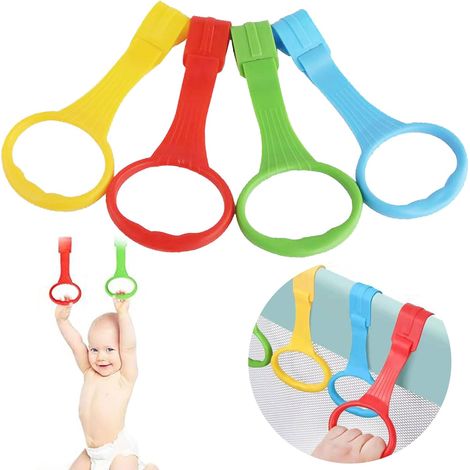 Anneau Parc Bebe, 4 Pièces Anneaux pour Lit Bébé et Parc, Anneau de Lit Bébé, Anneaux pour l'entraînement de l'équilibre, Idéaux pour Aider Le Bébé à Se Lever du Berceau (1/5)