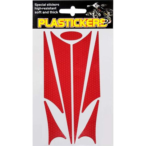 Set Adesivi Rifrangenti Sagomati per Plastiche Moto, Rosso, 19, 2 x 9, 5 cm (1/2)