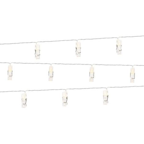 Lampade a clip a LED, trasparenti, 1,4 m