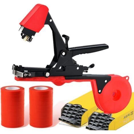 Machine à Lier Les Plantes à la Main, Outil de Jardinage Portable avec 20 Rouleaux de Rubans et 2 boîtes d'agrafes, Ruban adhésif agricole pour Plantes, tomates, concombres, Fruits, légumes (1/5)